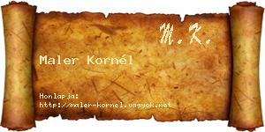 Maler Kornél névjegykártya
