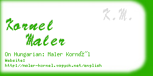 kornel maler business card